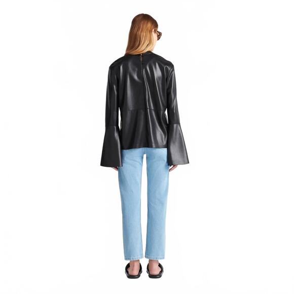 NEW NANUSHKA bolda alt-leather top in black